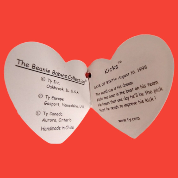 KICKS 1998 Retired Ty Beanie Baby Plush with Tags in Halloween Pumpkin Costume - Picture 10 of 12